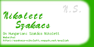 nikolett szakacs business card